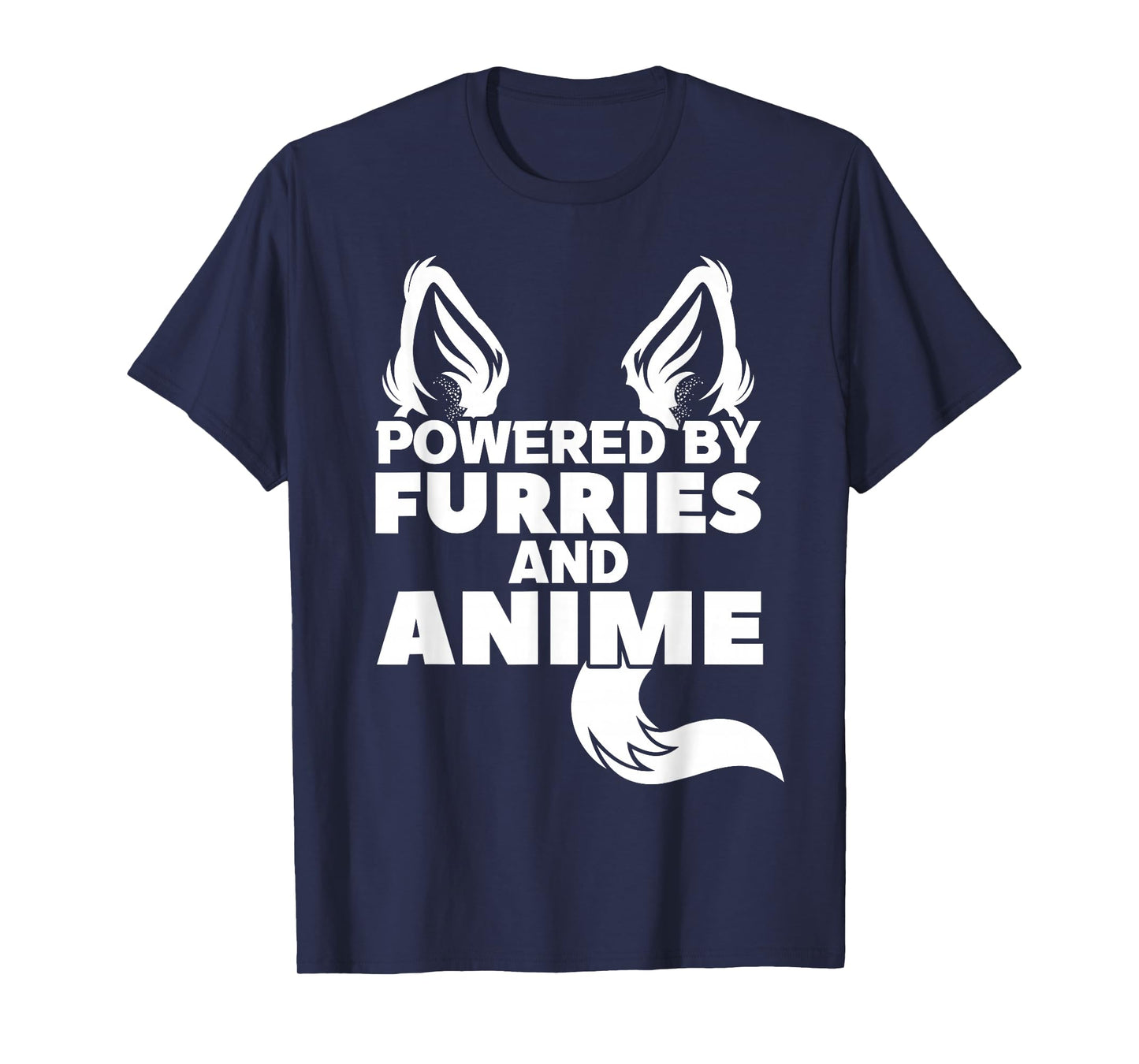 Powered by Furries and Anime Furry T-Shirt