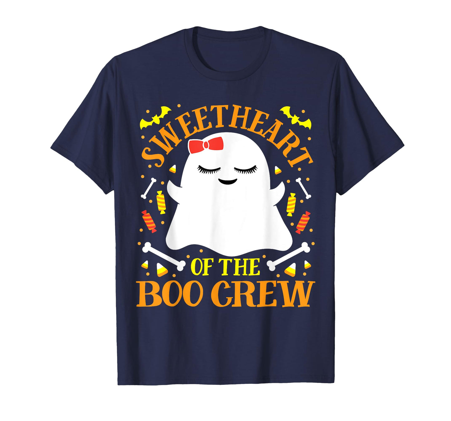 Sweetheart Boo Crew Ghost Matching Cute Girls Halloween T-Shirt