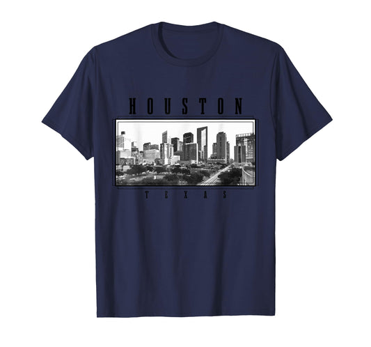 Houston Vintage Skyline Texas USA America Souvenir T-Shirt