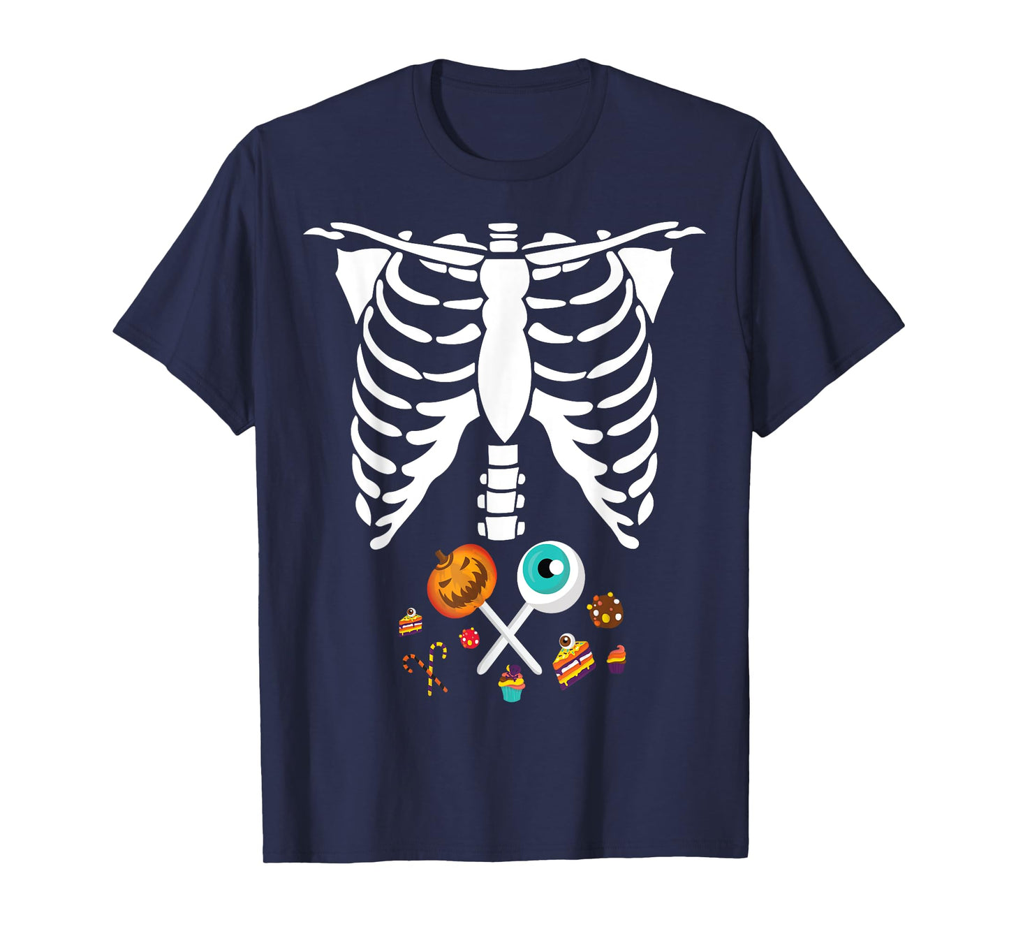 Funny Halloween Skeleton Candy X-Ray Costume Kids Boys Girls T-Shirt
