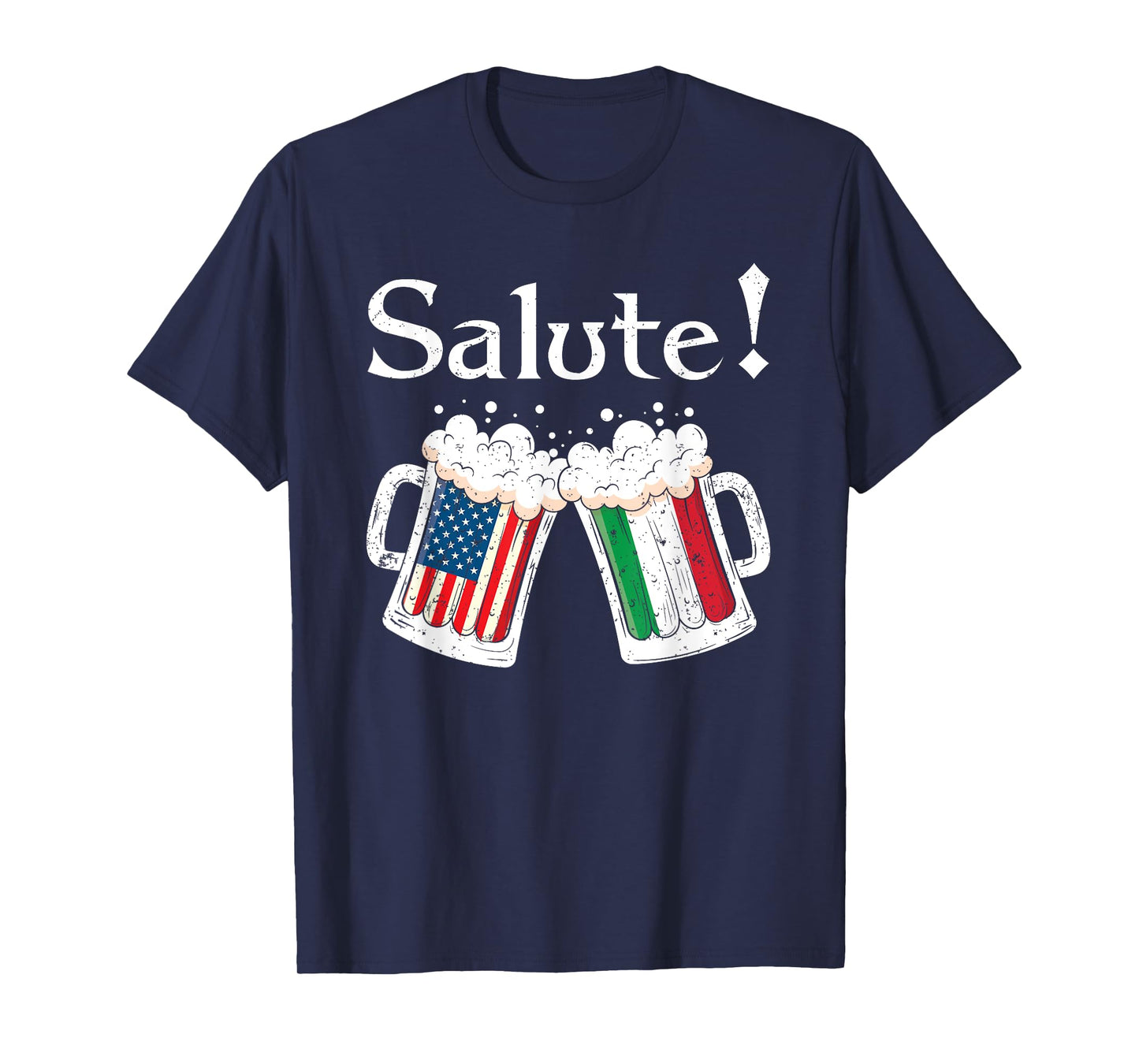 Salute Shirt Italian Cheers Toast Beer American Italian Flag T-Shirt