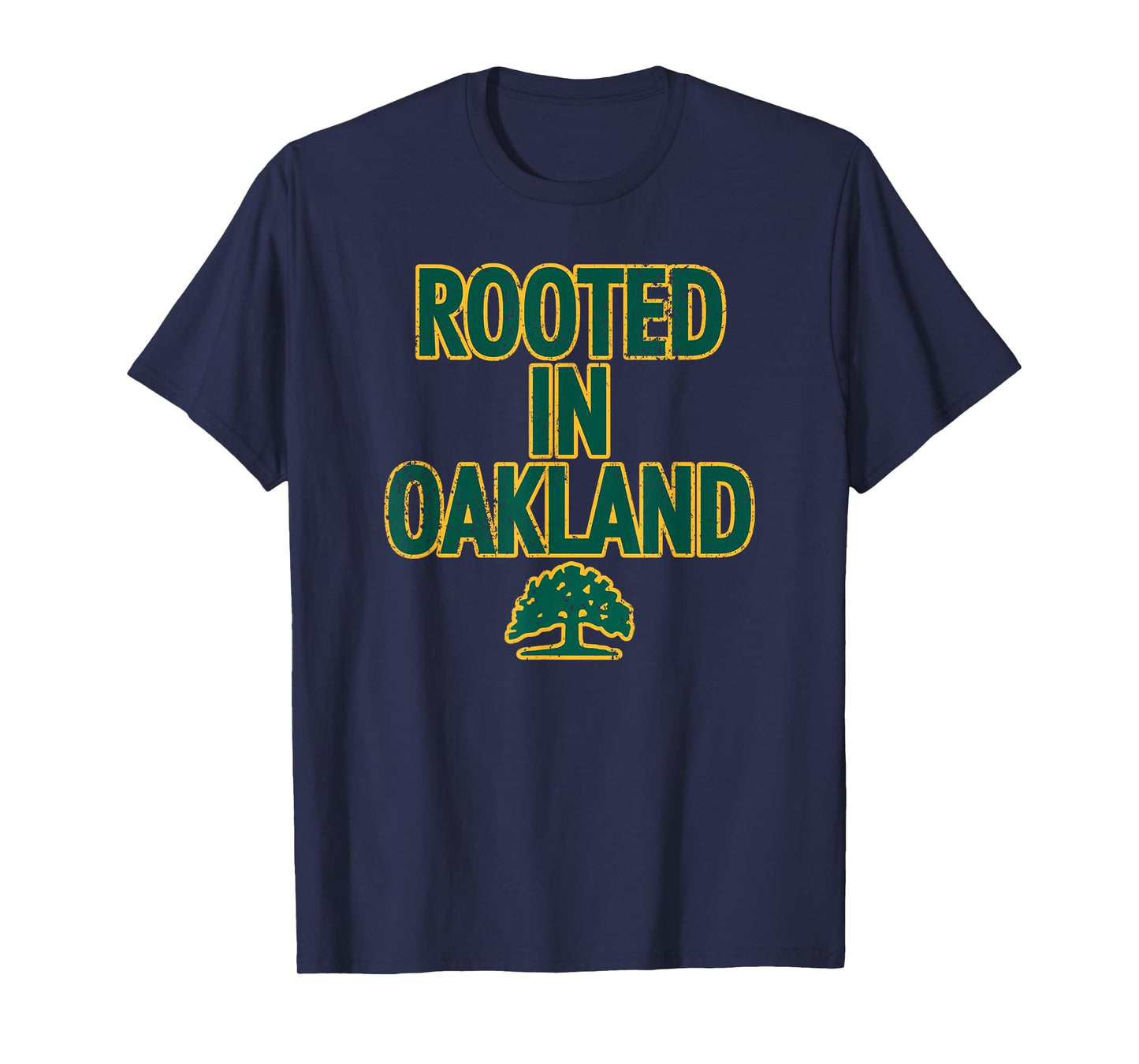 1852 OAK Oakland Tree T-Shirt - Unisex Adults, Kids - Black - Short Sleeve - Crew Neck - Classic Fit - Polyester - Machine Wash