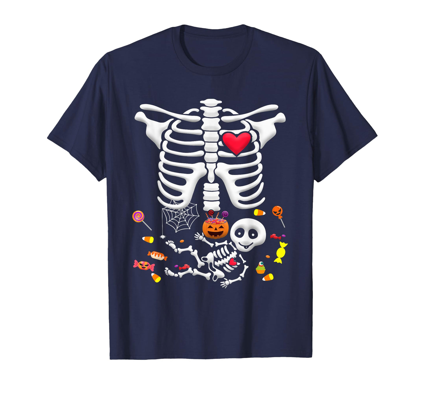 Baby Skeleton Candy Halloween Funny Pregnancy X Ray T-Shirt