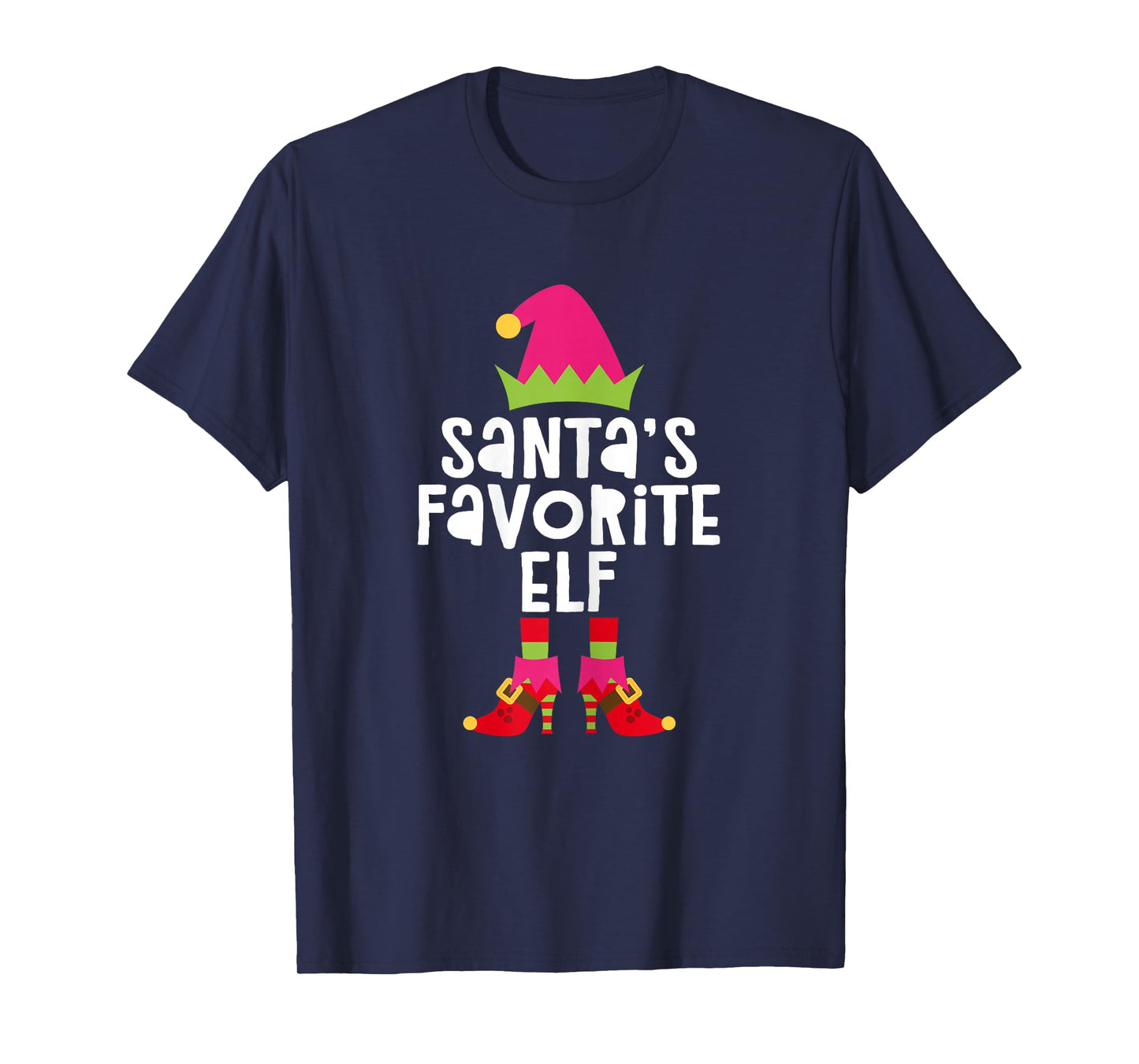 Santa's Favorite Elf Shirt Women Girl Matching Christmas Elf T-Shirt