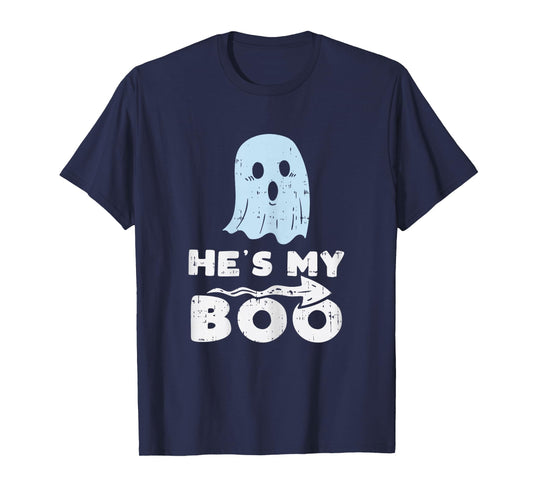 Hes My Boo Cute Matching Couple Halloween Costume Girlfriend T-Shirt
