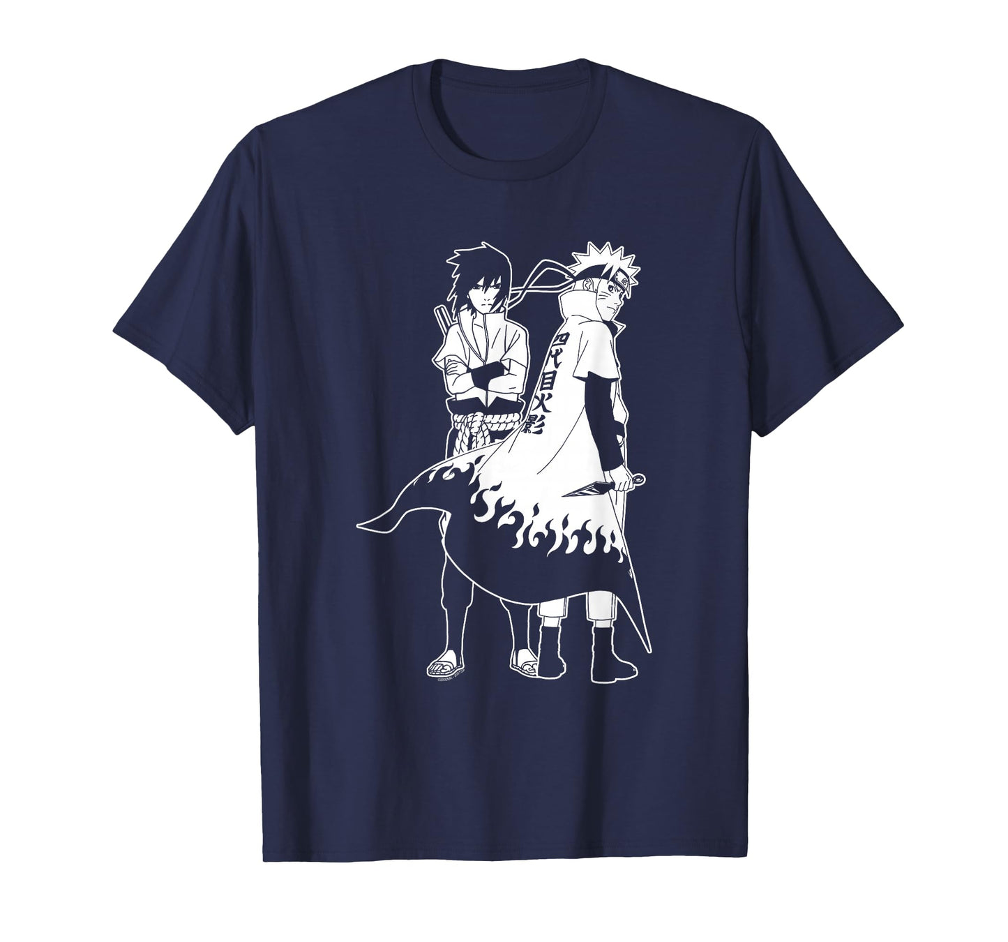 Naruto Shippuden Naruto and Sasuke Outline Anime T-Shirt