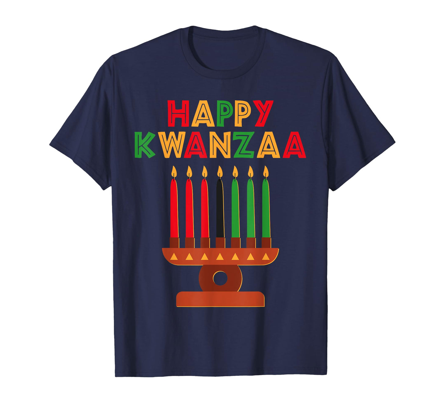 Happy Kwanzaa Kinara Seven Candles African American Kids T-Shirt