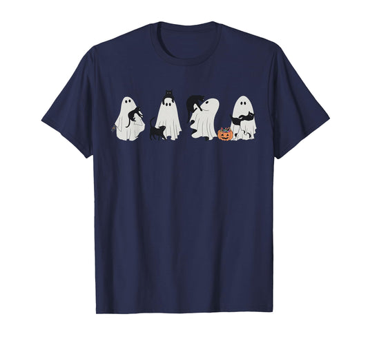 Halloween Black Cat & Ghosts T-Shirt