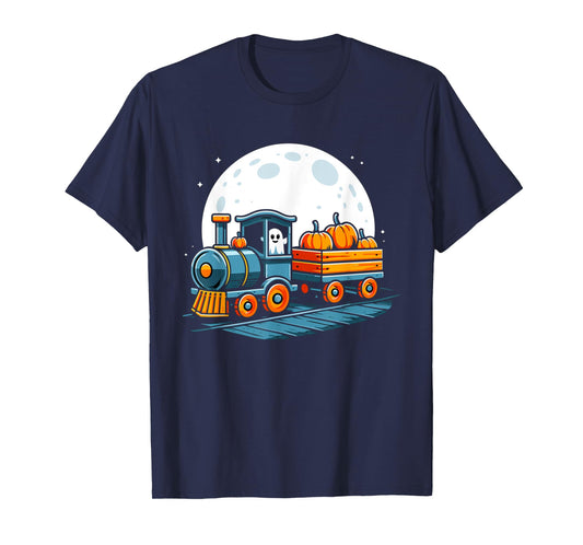 Halloween Train Funny Ghost Pumpkin For Kids T-Shirt