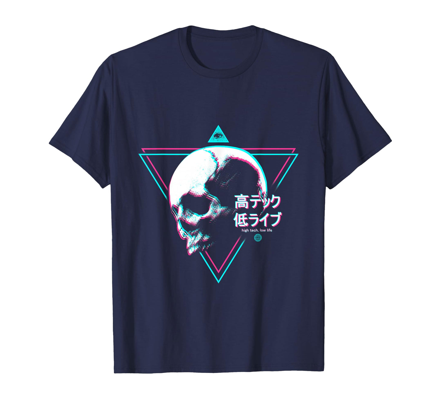 Cyberpunk Skull High Tech Low Life Japanese Streetwear Otaku T-Shirt