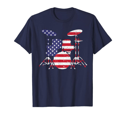 Funny Drummer Art For Men Women Kids Drumming Lover Drummer T-Shirt