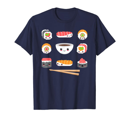 Funny Japanese Food Kawaii Sushi Lovers Anime Men Women Kids T-Shirt