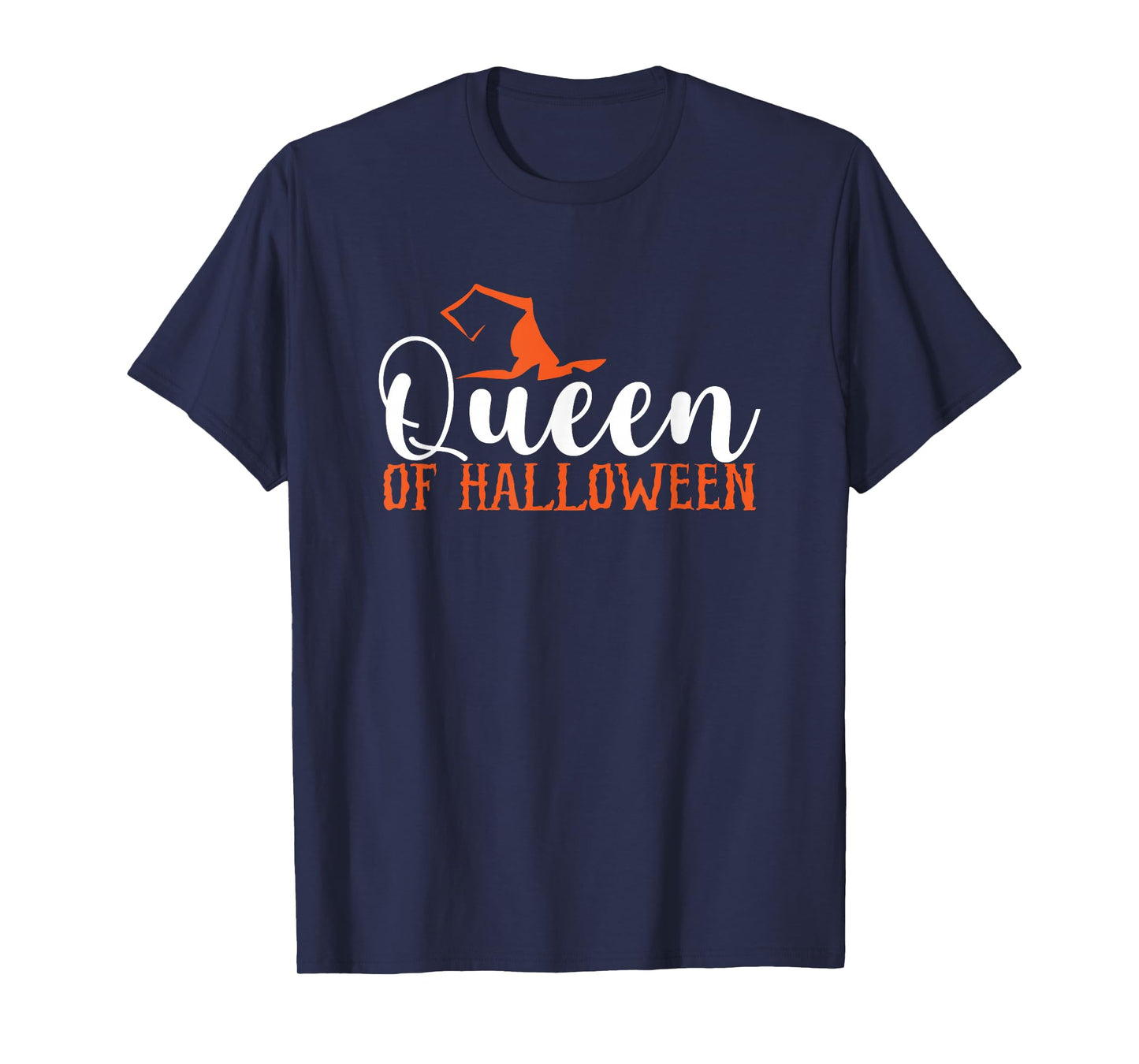 Queen Of Halloween Funny Witch Hat T-Shirt
