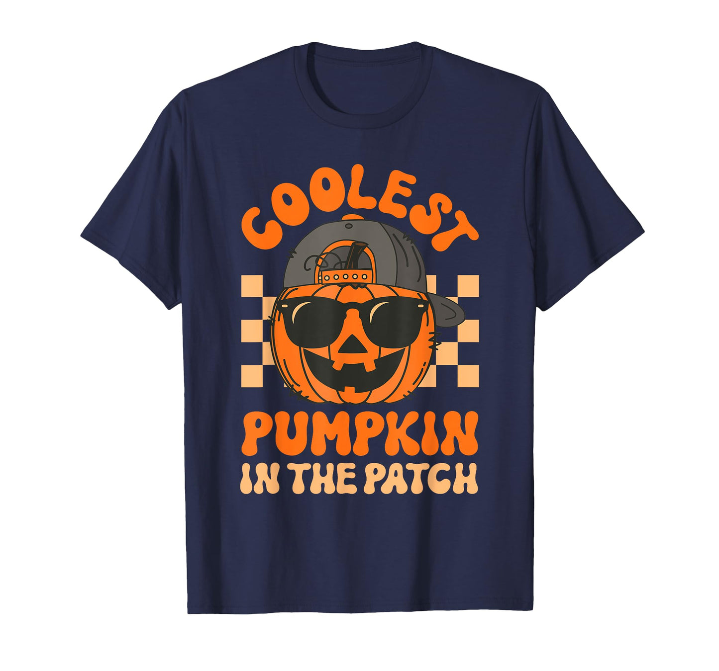 Groovy Coolest Pumpkin In The Patch Halloween For Boys Kids T-Shirt