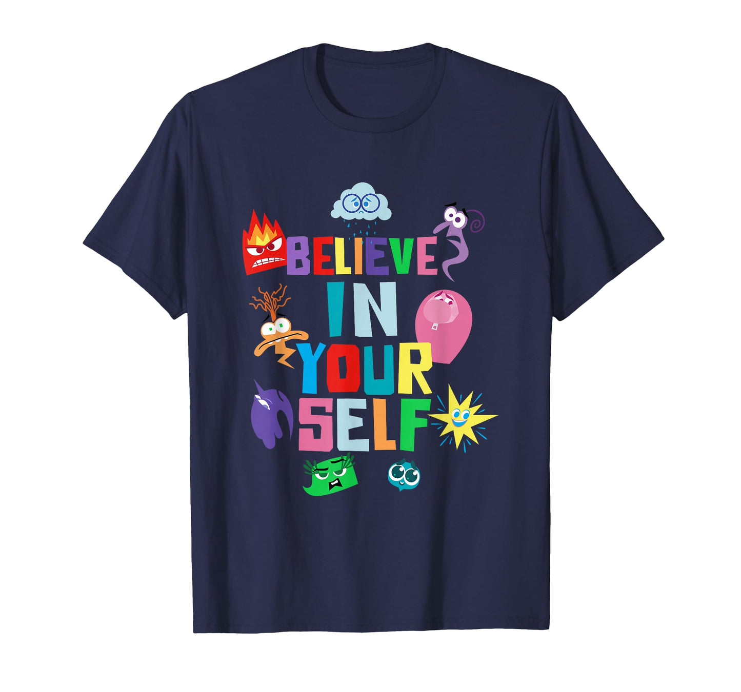 Disney Pixar Inside Out 2 Believe in Yourself Emotions Icons T-Shirt