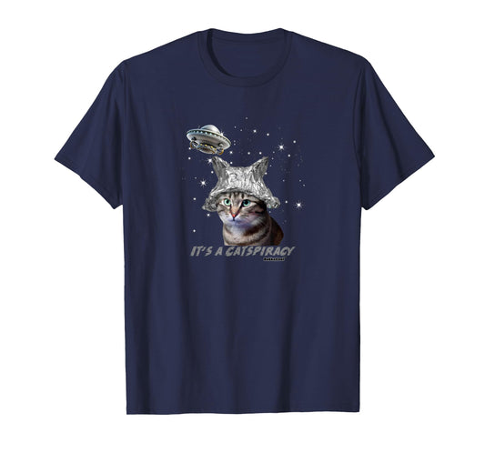 Funny Tinfoil Hat Cat Lover T-Shirt