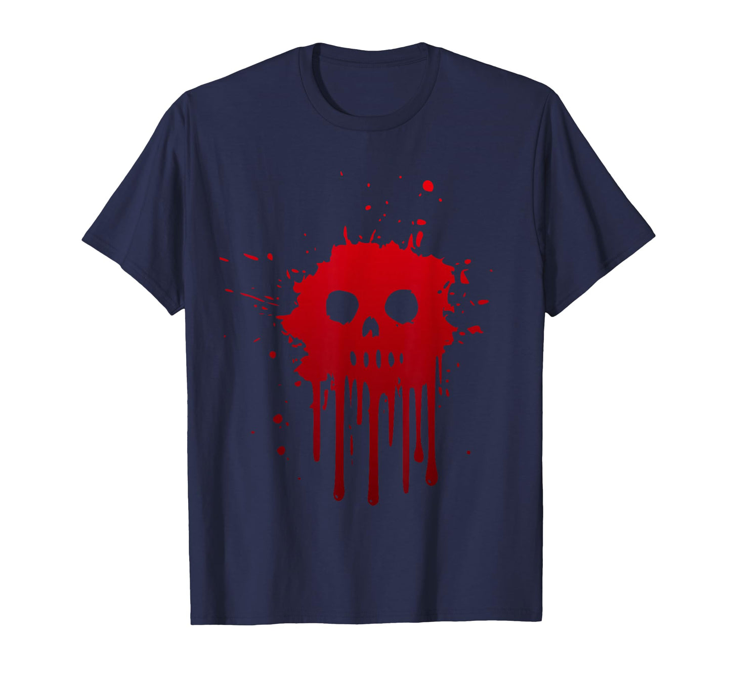 Zombie Face Bloody Shirt, Blood Splatter Halloween Print T-Shirt
