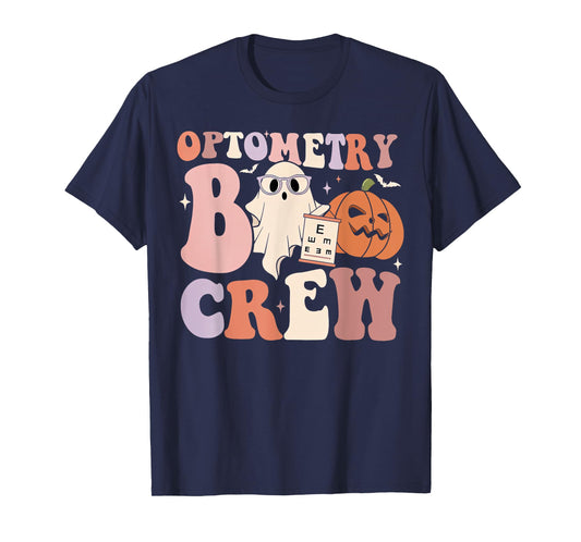 Retro Optometry Boo Crew Optometrist Ghost Pumpkin Halloween T-Shirt