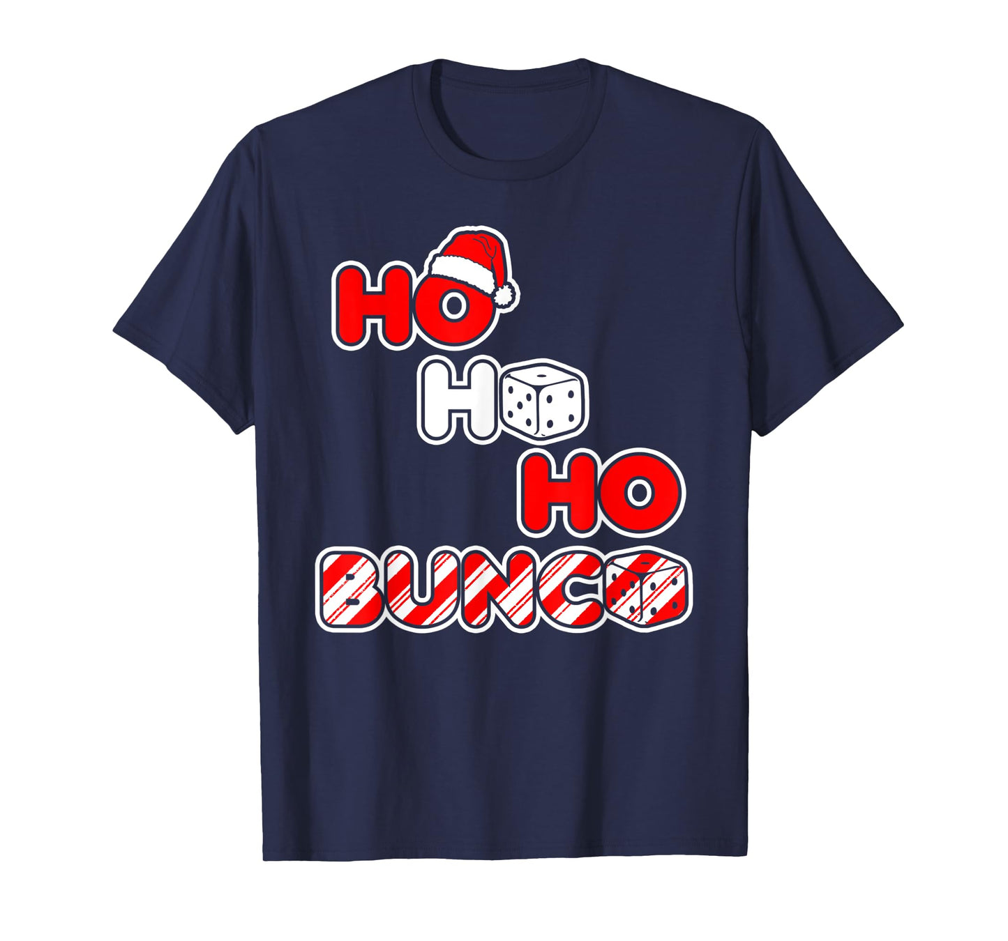 Bunco Christmas Ho Ho Ho Santa Hat Dice T-Shirt