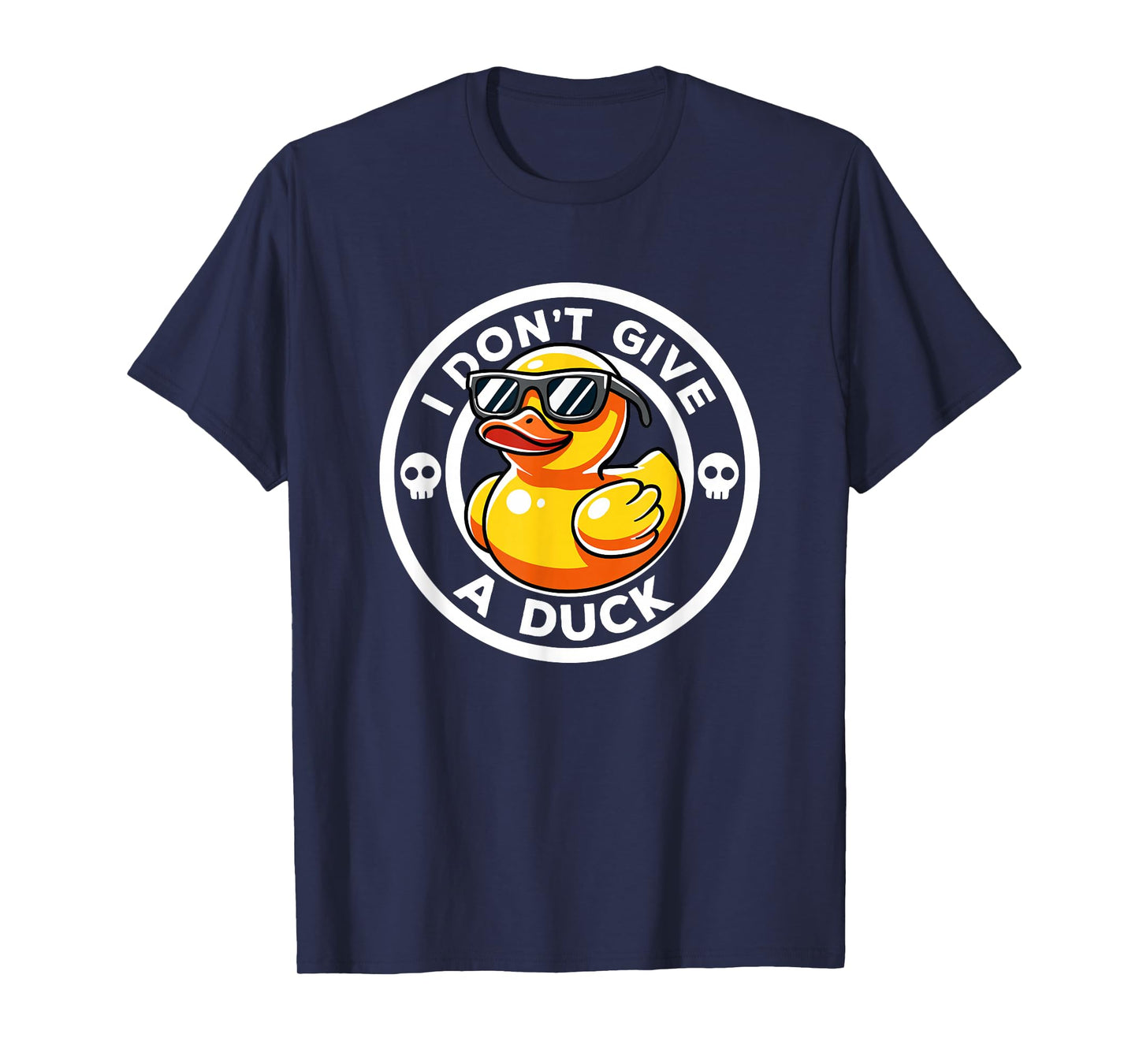 I Don't Give A Duck Irony And Sarcasm Yellow Duck Unisex-Adults T-Shirt, Black, Small, Short Sleeve, Humorous-Duck-Themed, Christmas, Winter