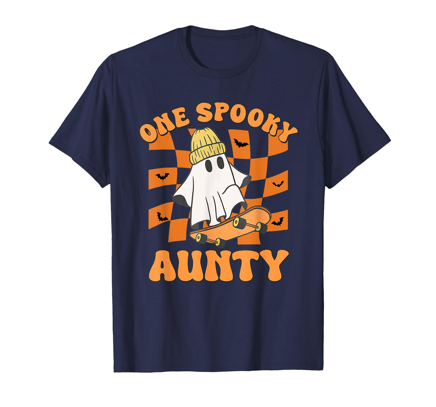 One Spooky Aunty Birthday Halloween Skateboarding Ghost T-Shirt