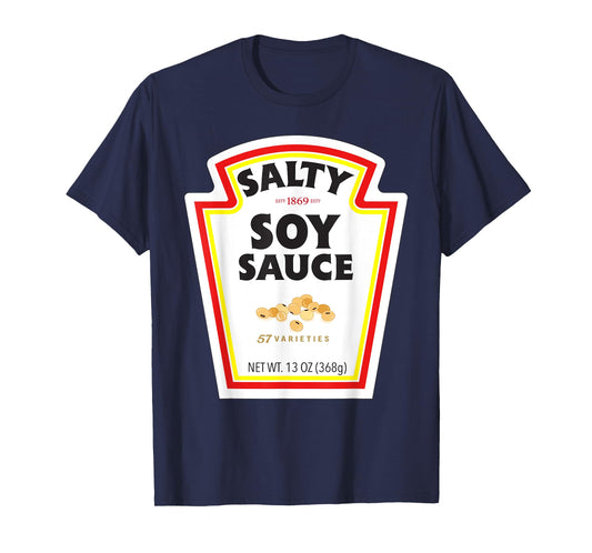 Halloween Matching Costume Salty Soy Sauce Bottle Label T-Shirt
