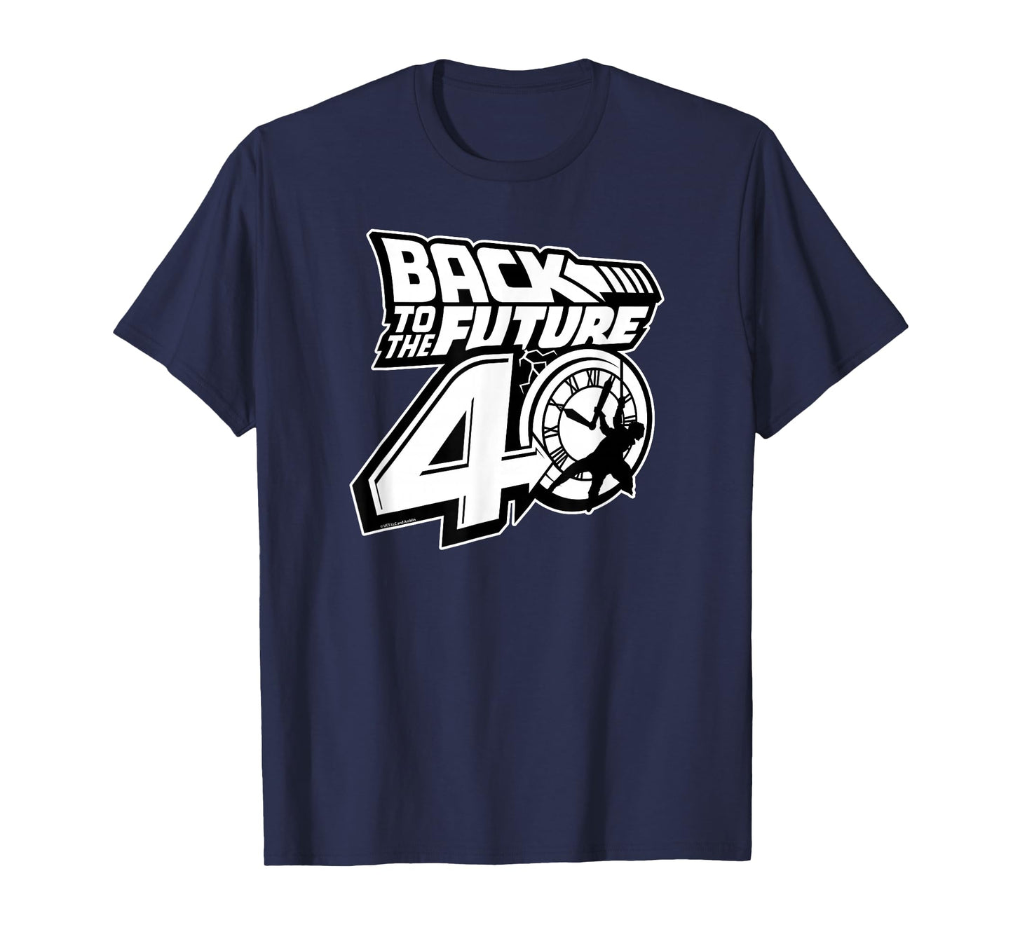 Back to The Future 40th Anniversary Logo Black and White T-Shirt