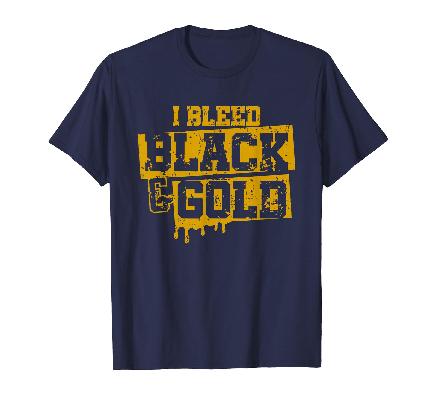 I Bleed Black and Gold Game Day Group School Football Sports T-Shirt