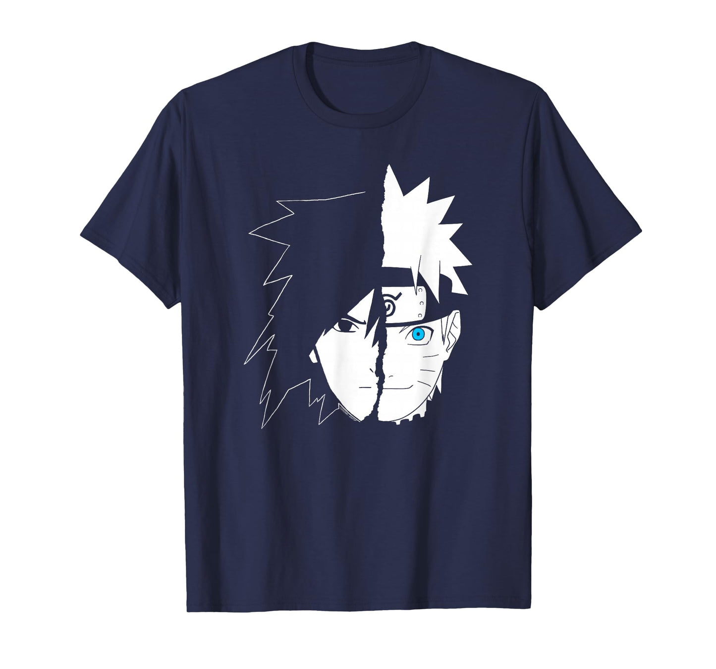 Naruto Sasuke Split Face Anime T-Shirt