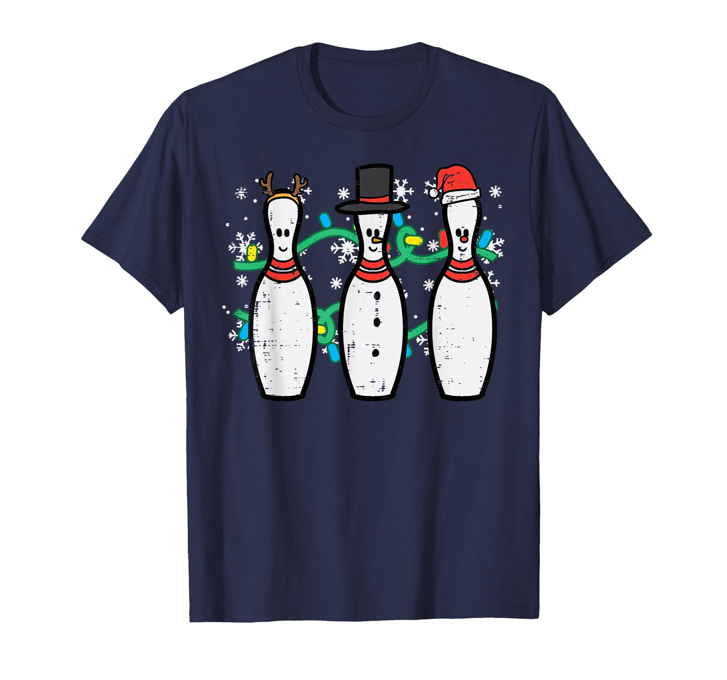 Christmas Bowling Funny Xmas Sports Bowler Men Women Kids T-Shirt