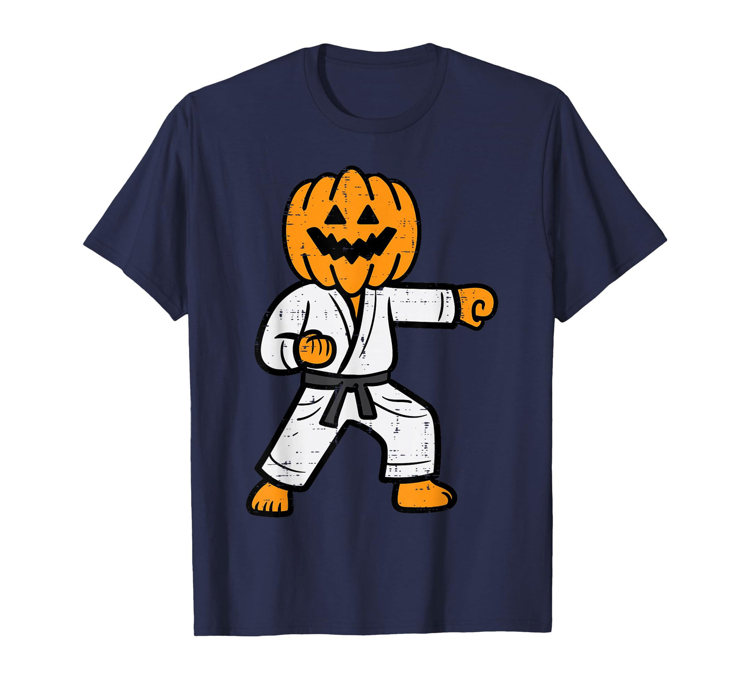 Halloween Karate Pumpkin Martial Arts Costume Men Boys Kids T-Shirt
