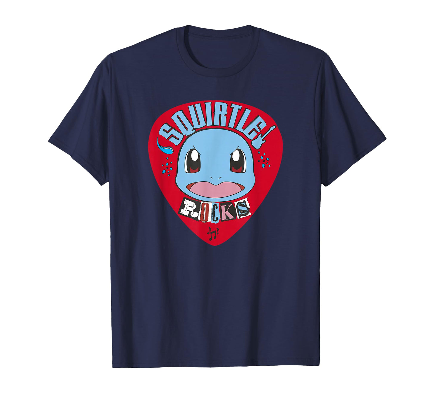 Pokémon Squirtle Rocks Retro Guitar Pick Portrait T-Shirt