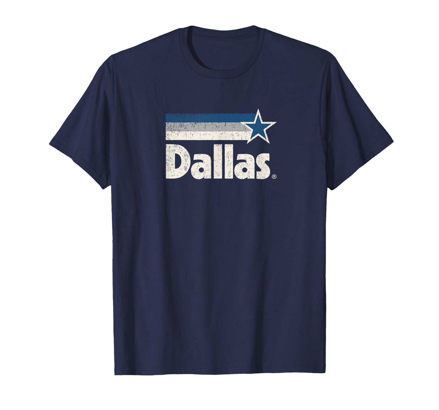 Vintage Dallas Texas City Strong Dallas TX Blue Stripes Star T-Shirt