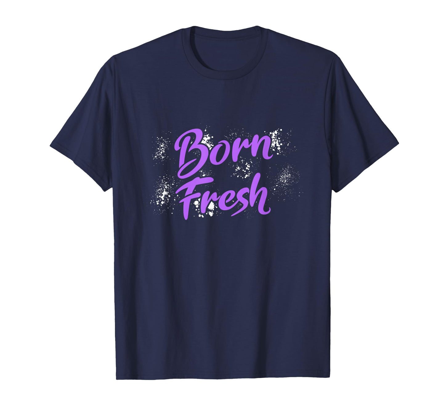 Purple Born Fresh Purple Color Graphic T-Shirt, Small, Black