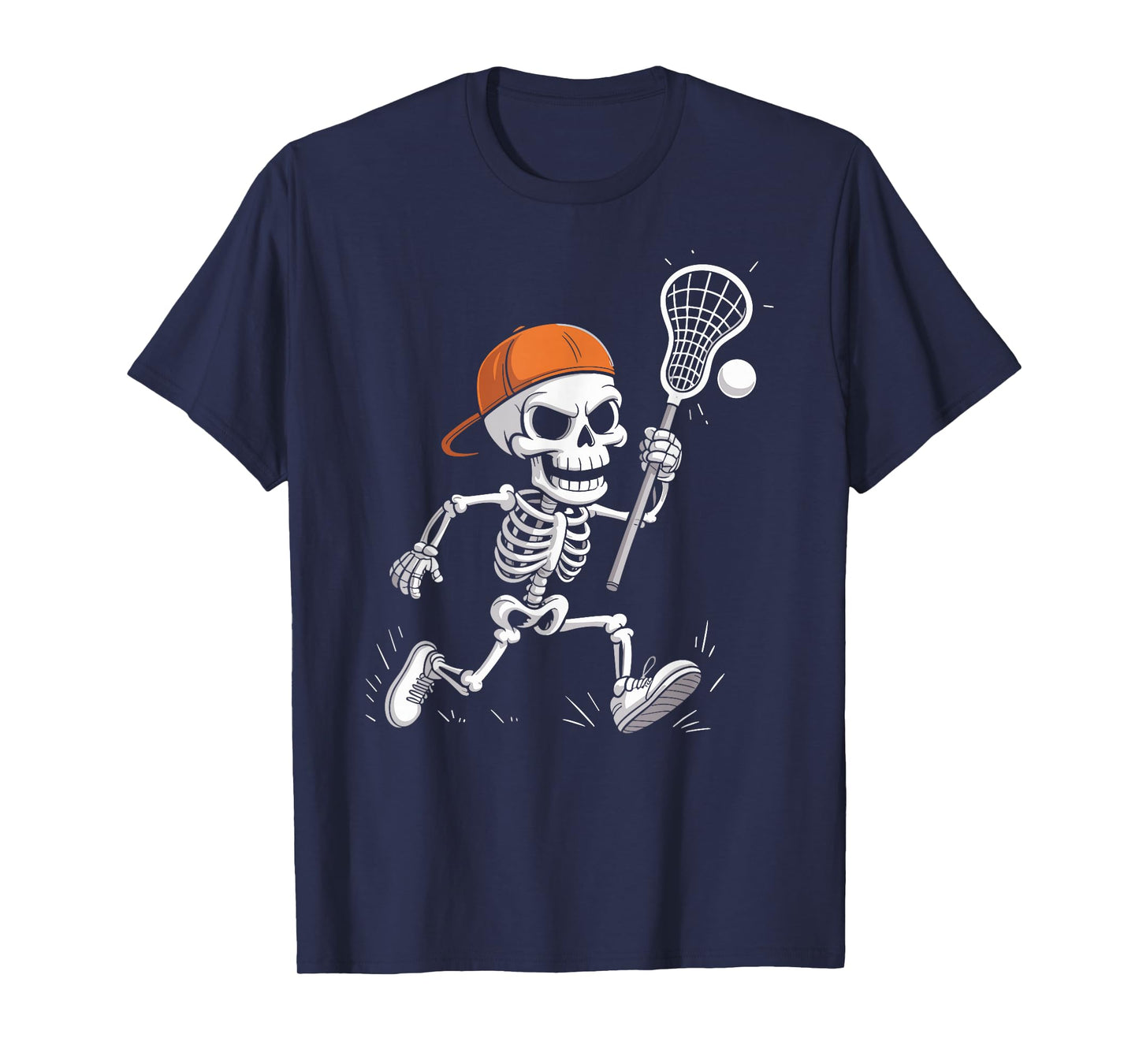 Skeleton Lacrosse Halloween Costume Funny Men Boys Kids T-Shirt