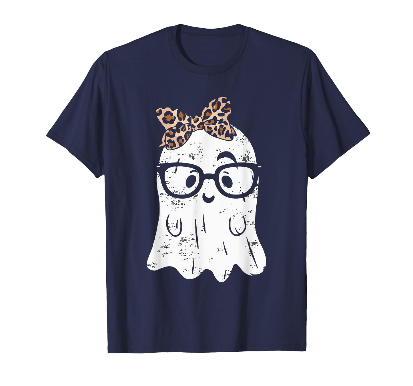 Ghost Eyeglass Girl Halloween Girly Ghost T-Shirt