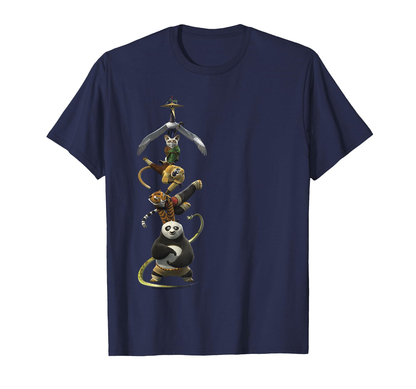 Kung Fu Panda Po and The Furious Five Stack Portrait T-Shirt