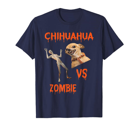 Zombie Vs. Chihuahua Humor T-Shirt