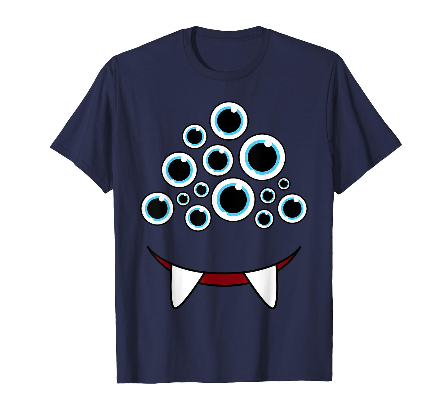 Funny Scary Monster Face Eyeballs Easy Halloween Costume T-Shirt