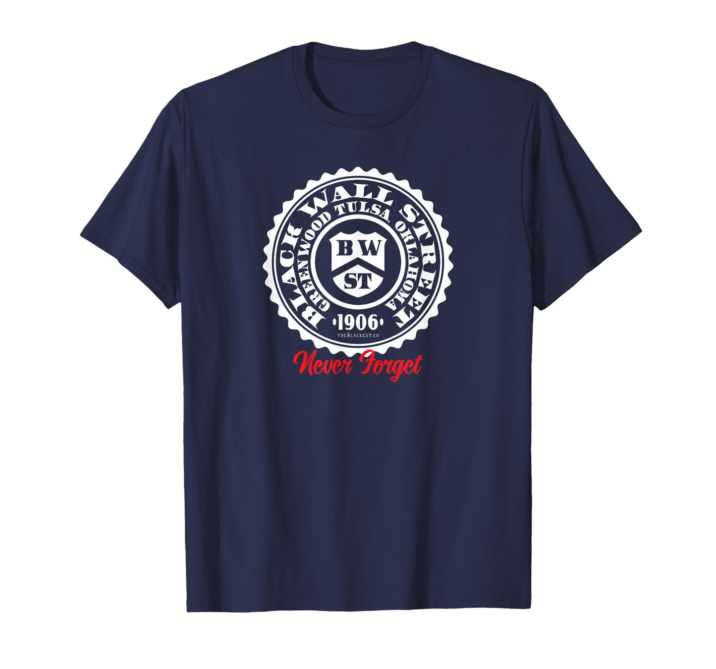 Black Wall Street Seal Greenwood Tulsa Oklahoma Never Forget T-Shirt