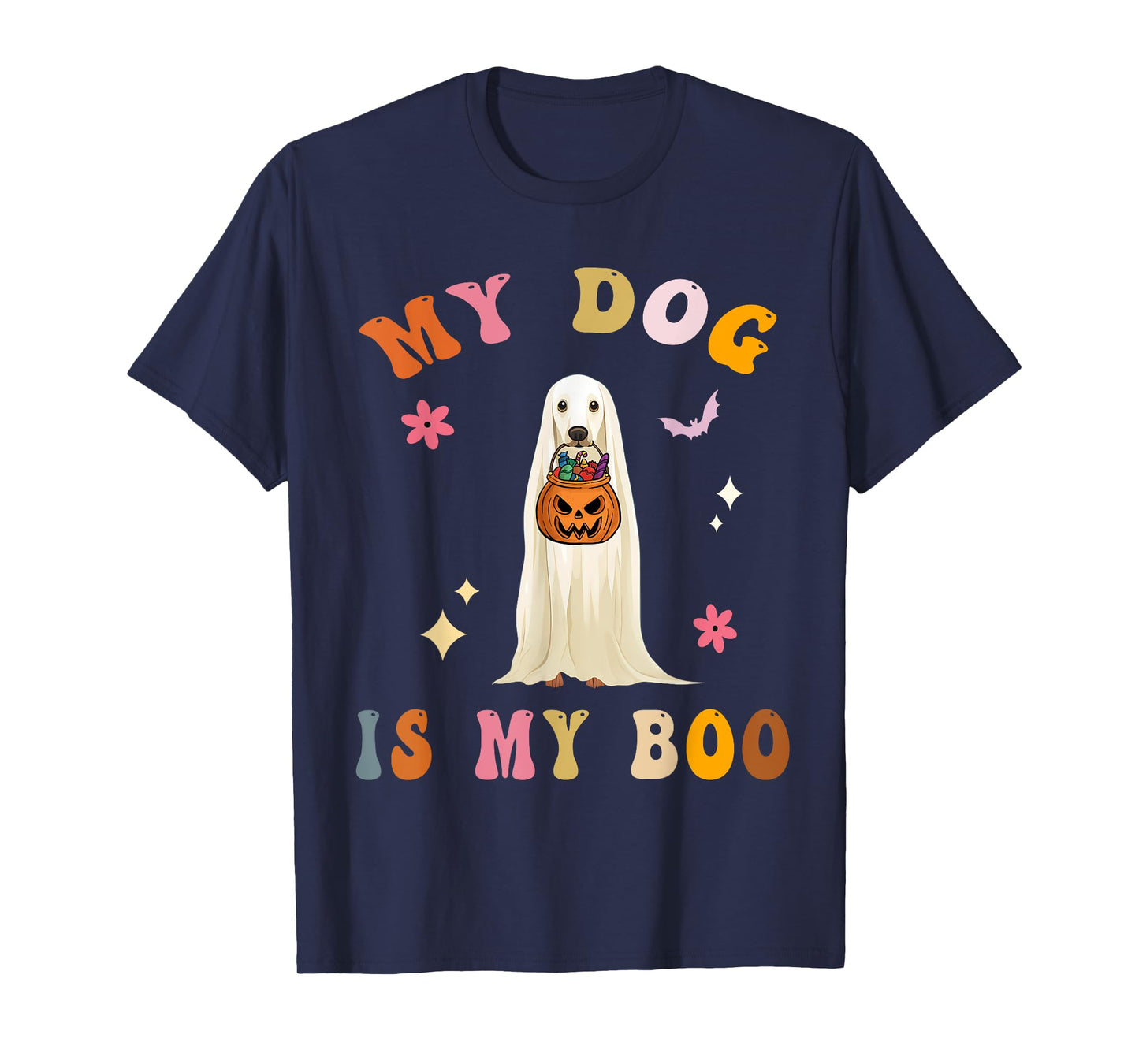My Dog Is My Boo: Cute Groovy Spooky Halloween Dog Lovers T-Shirt