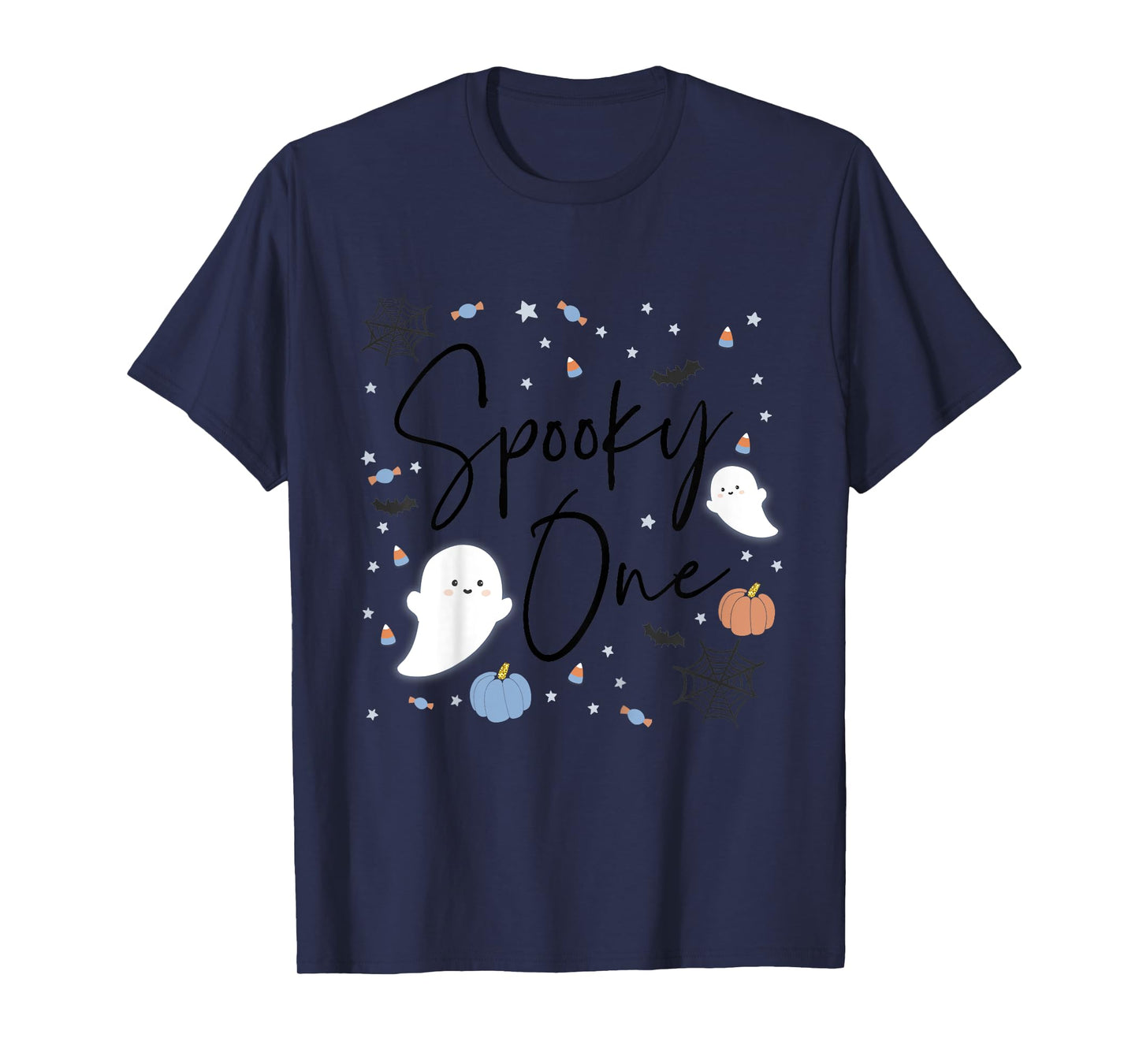 Kids Spooky One First Birthday Blue Baby Boy Child 1st Halloween T-Shirt