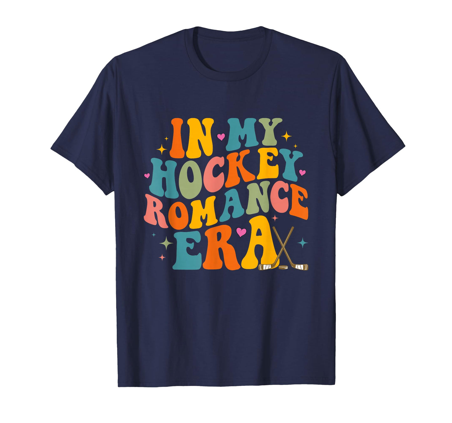 In My Hockey Romance Era Retro Groovy Game Day Funny Sports T-Shirt