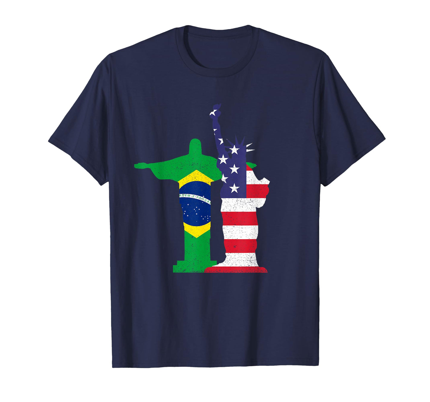 Half Brazilian Half American USA Brazil Culture Patriot Flag T-Shirt