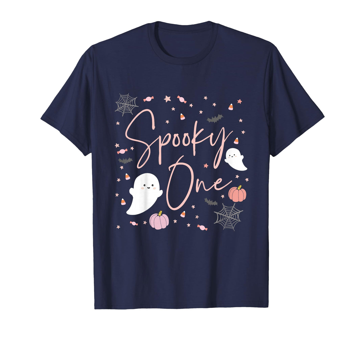 Kids Spooky One Baby Girl 1st First Birthday Pink Halloween T-Shirt