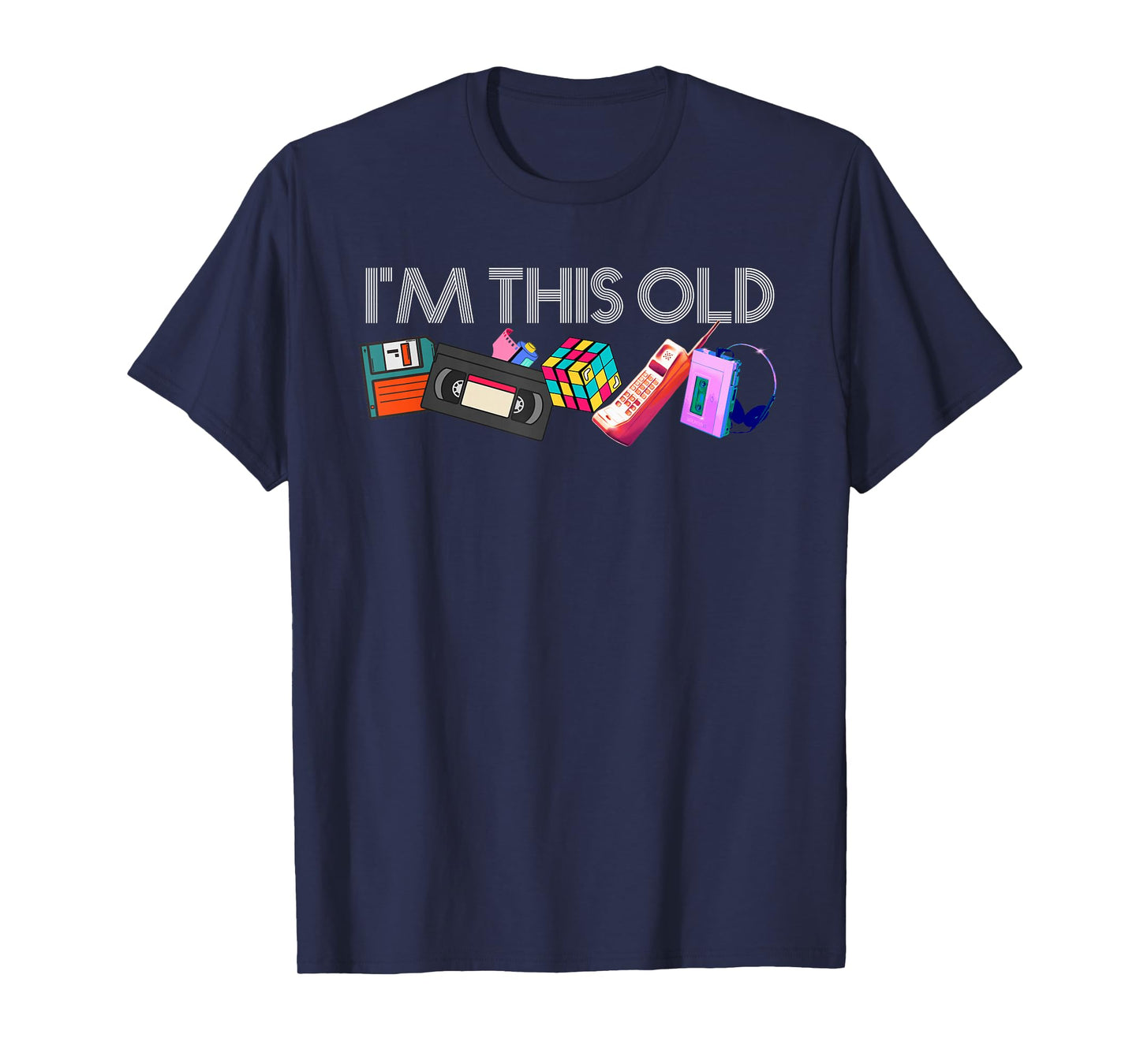 Remember the 80s I'm This Old 80s Technology Icons 1980s Birthday T-Shirt, Black
