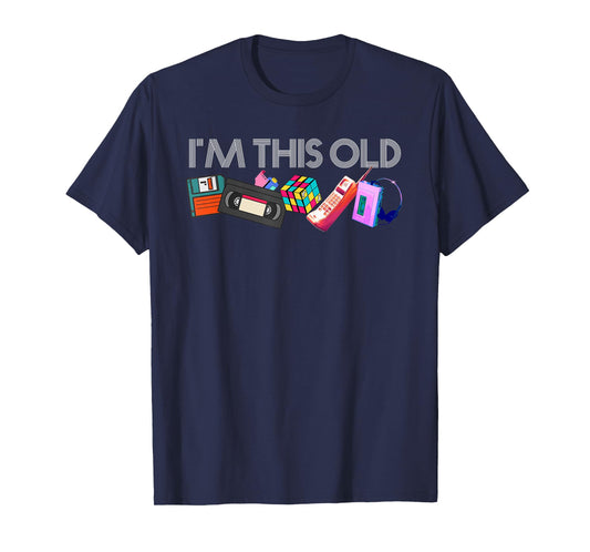 Remember the 80s I'm This Old 80s Technology Icons 1980s Birthday T-Shirt, Black