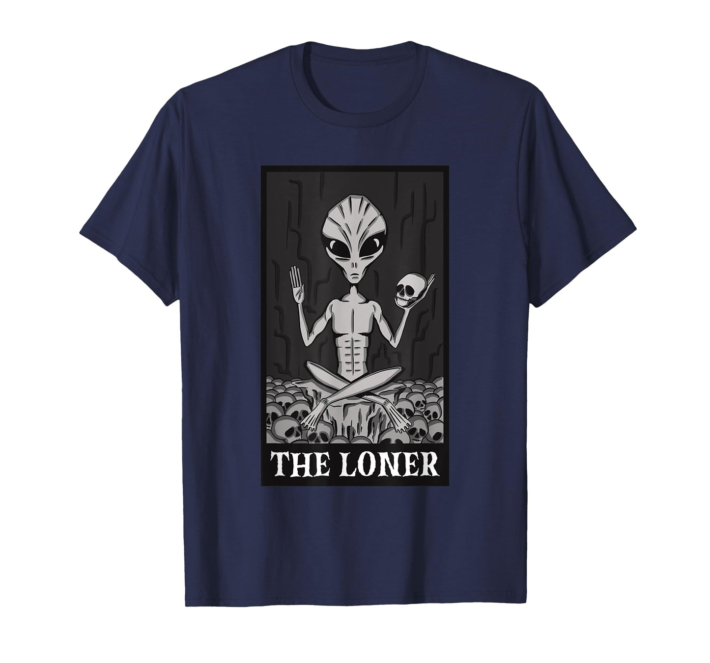 The Loner Lazy Halloween Costume Funny Alien Skeleton Skull T-Shirt