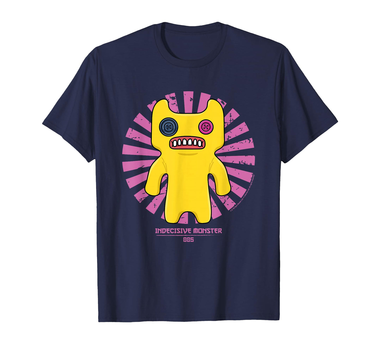 Fuggler Indecisive Monster Yellow Retro Japanese Text T-Shirt