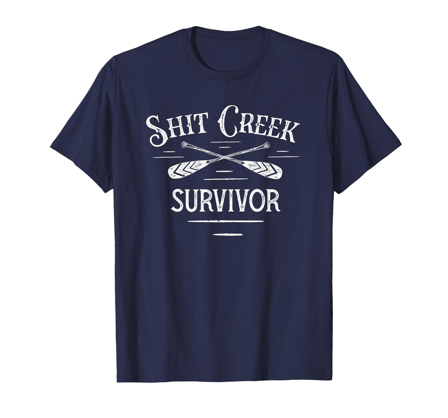 Up A Creek Outdoor Rowing Designs Shit Creek Survivor Funny T-Shirt - Unisex-Adults, Black, Small, Short Sleeve